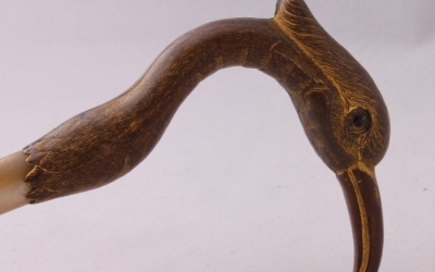 Bronze Crane Parasol Handle