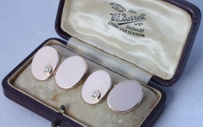 Diamond Oval Cufflinks