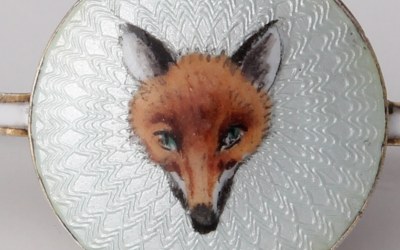 Fox Head Bar Brooch