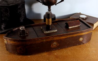 Folk Art Tug Boat Box