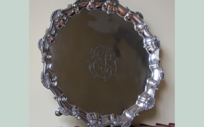 George III Silver Salver Card Tray