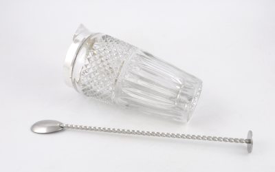 German Glass Silver Plate Cocktail Jug