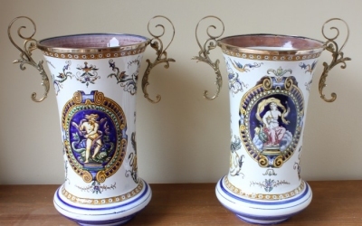 Gien Faience Vases