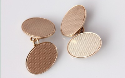 Gold ACCo Oval Cufflinks