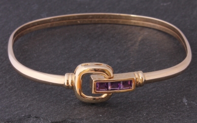 Gold Amethyst Bangle
