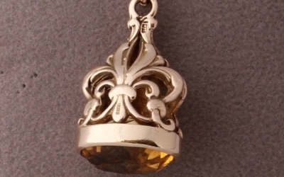 Gold & Citrine Watch Fob