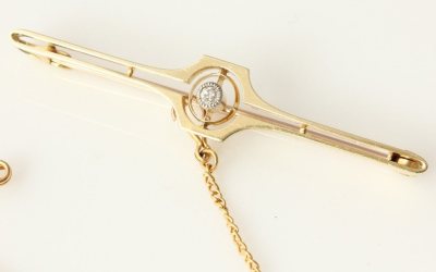 Gold Diamond Brooch