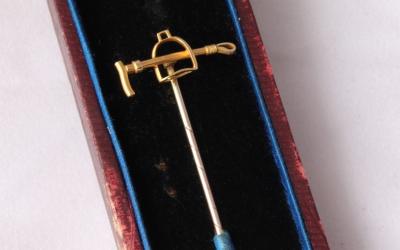Gold Riding Crop Stick Pin