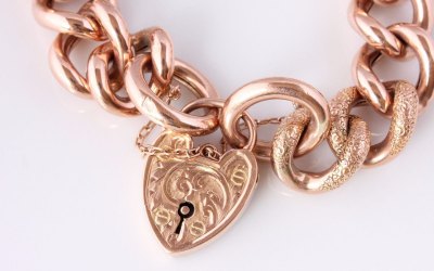 Heavy Textured Padlock Bracelet