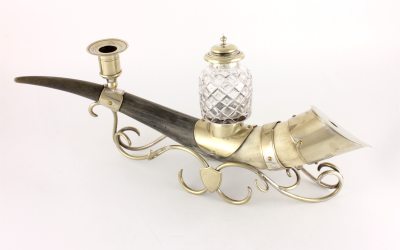 Horn Inkwell Desk Stand