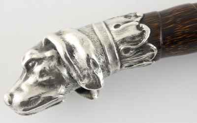 Howell Silver Dog Cane