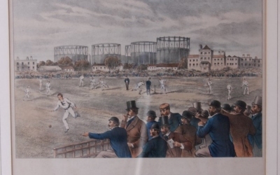 International Cricket Match Lithograph