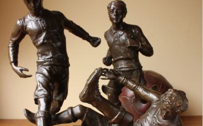 Large Bronze Footballers