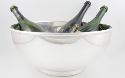 Large Silver Plated Bottle Cooler