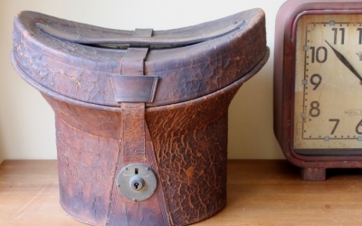 Leather Top Hat Box