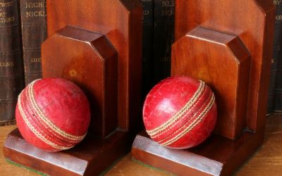 Mahogany Cricket Bookends