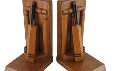 Oak Cricket Bookends