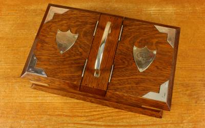 Oak Silver Cigar Box