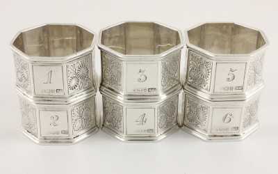 Octagonal Silver Napkin Rings