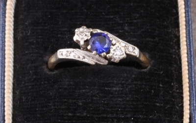 Sapphire and Diamond Trilogy Ring