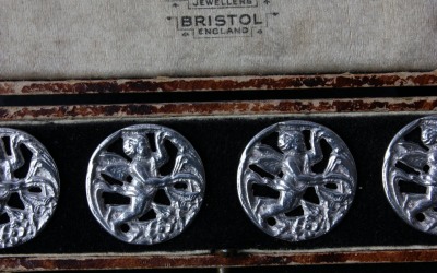 Silver Angel Cherub Buttons