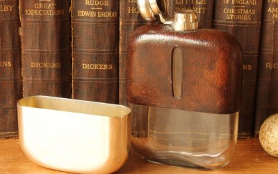 Silver Leather Hip Flask