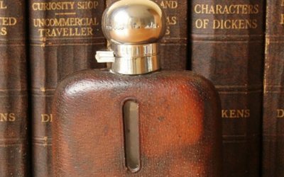 Silver Leather Hipflask