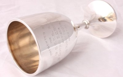 Silver Rugby Football Trophy