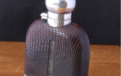 Silver Snakeskin Hip Flask
