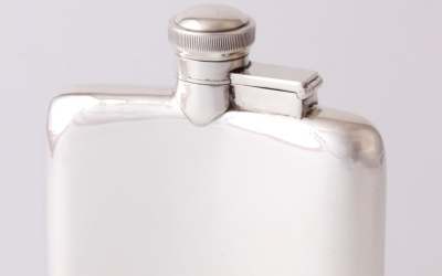 Solid Silver Hip Flask