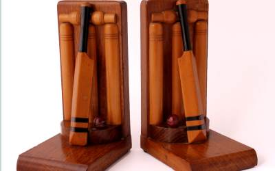 Cricket Bat & Ball Bookends