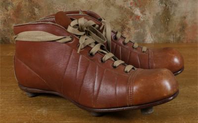Vintage Red Leather Football Boots