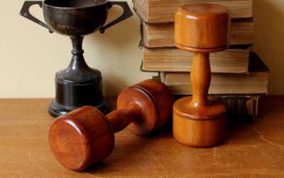 Vintage Wood Dumbbells
