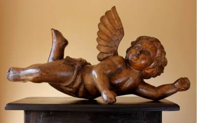 Wood Carved Putti