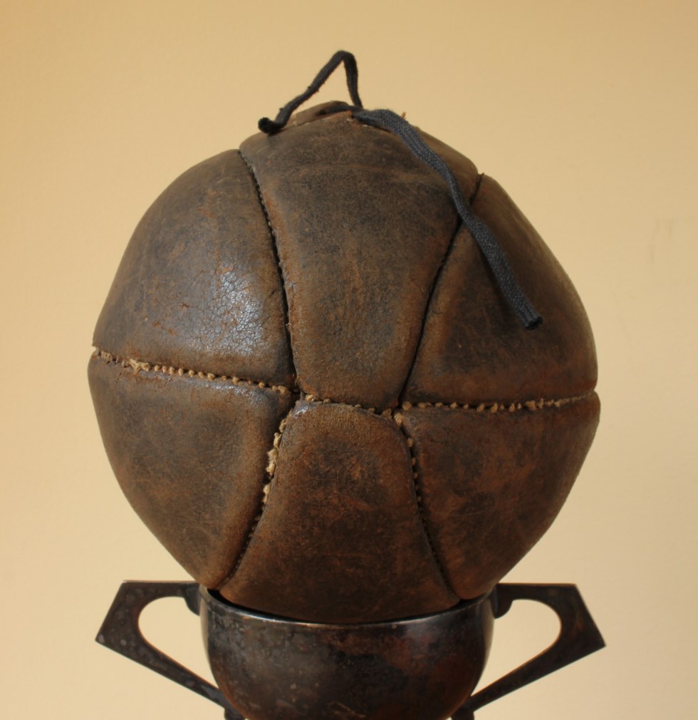 Original 6 Panel Rugby Ball. c1940. Sports Bar. Prop. Display Ball.