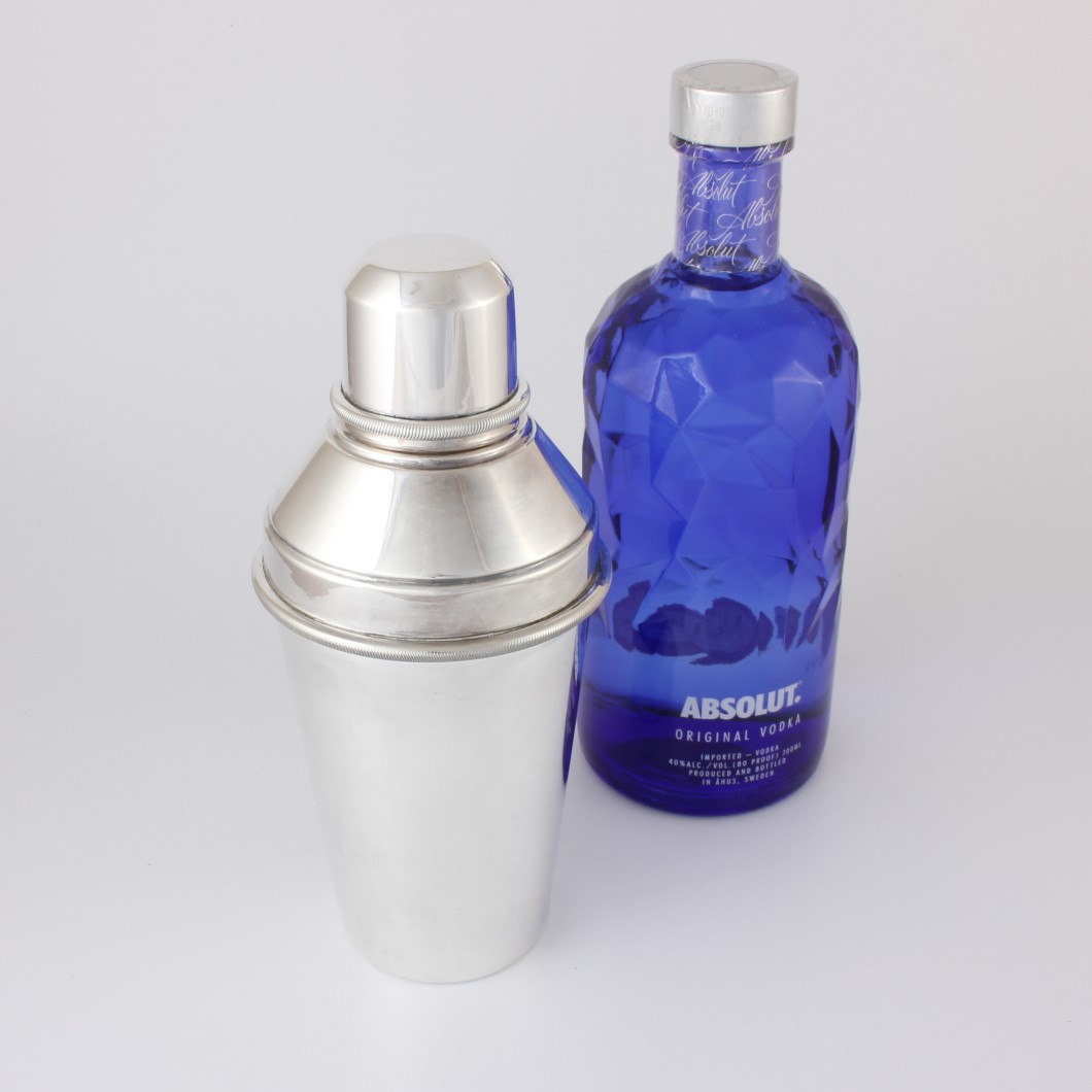 Silver Plate Cocktail Lemon Juicer Shaker. A L Davenport. c1930.