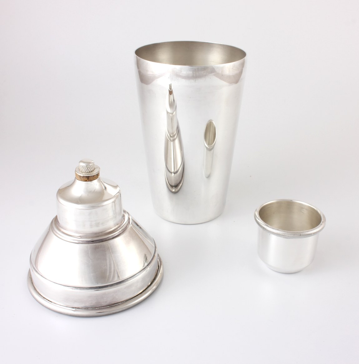 Silver Plate Cocktail Lemon Juicer Shaker. A L Davenport. c1930.
