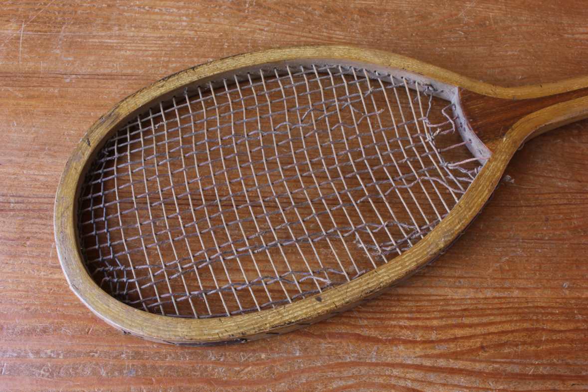 Antique Fishtail Lawn Tennis Racket. Collectible Rare Tennis Racquet.
