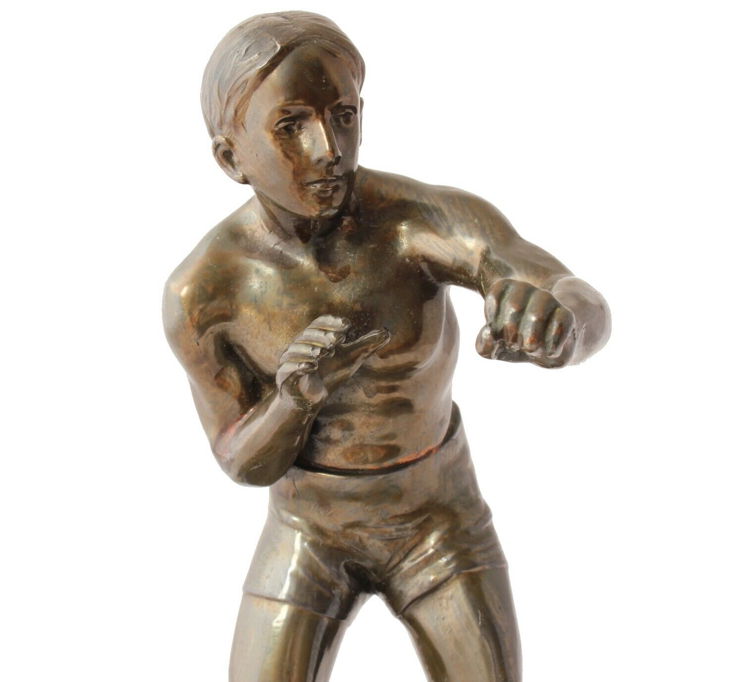 Art Deco Boxer Figure. Metal Boxing Statue. Bare Knuckle Fighter Pugilist.