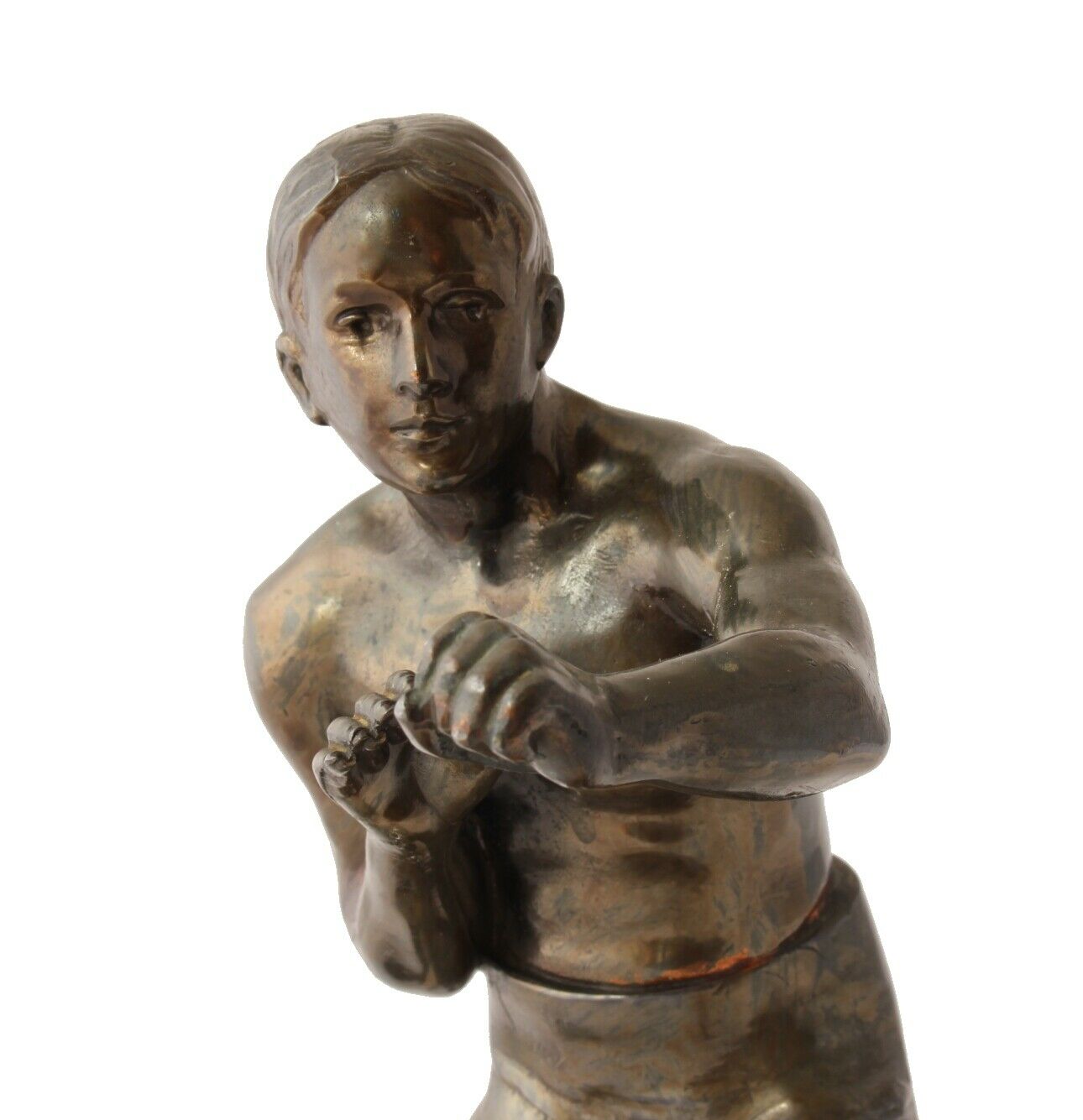 Art Deco Boxer Figure. Metal Boxing Statue. Bare Knuckle Fighter Pugilist.