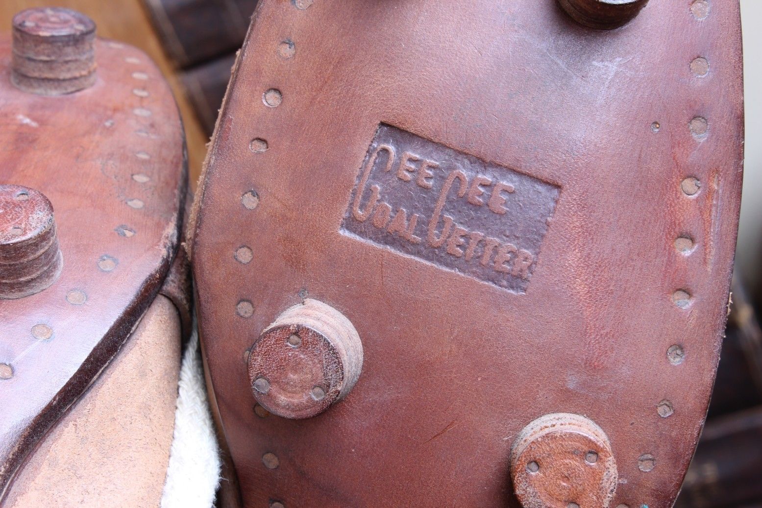 Antique Goal Getters Football Boots. Old Vintage Brown Leather Soccer