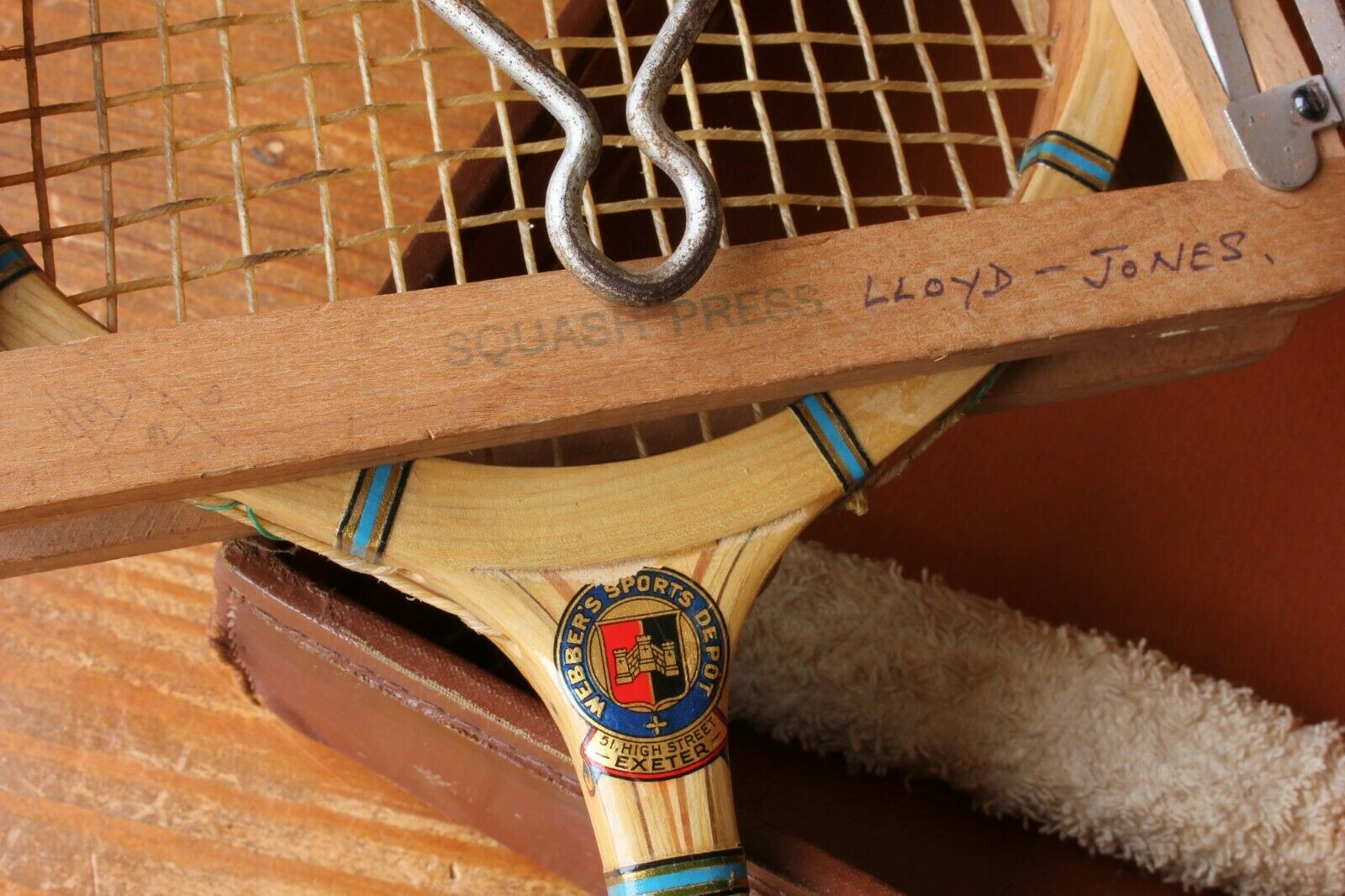 Leather Case Two Squash Racket & Press Set. Paul Partridge. ber's.