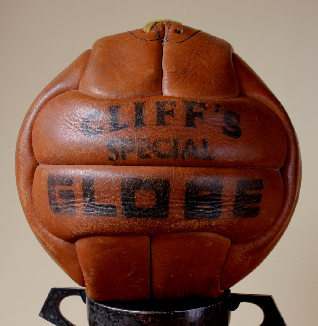 Original Cliff's Special Globe Leather Football. Soccer Ball c1940.