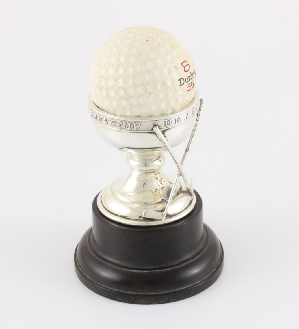 Silver Dunlop Hole in One Souvenir Trophy Cup & Golf Ball. 1928.
