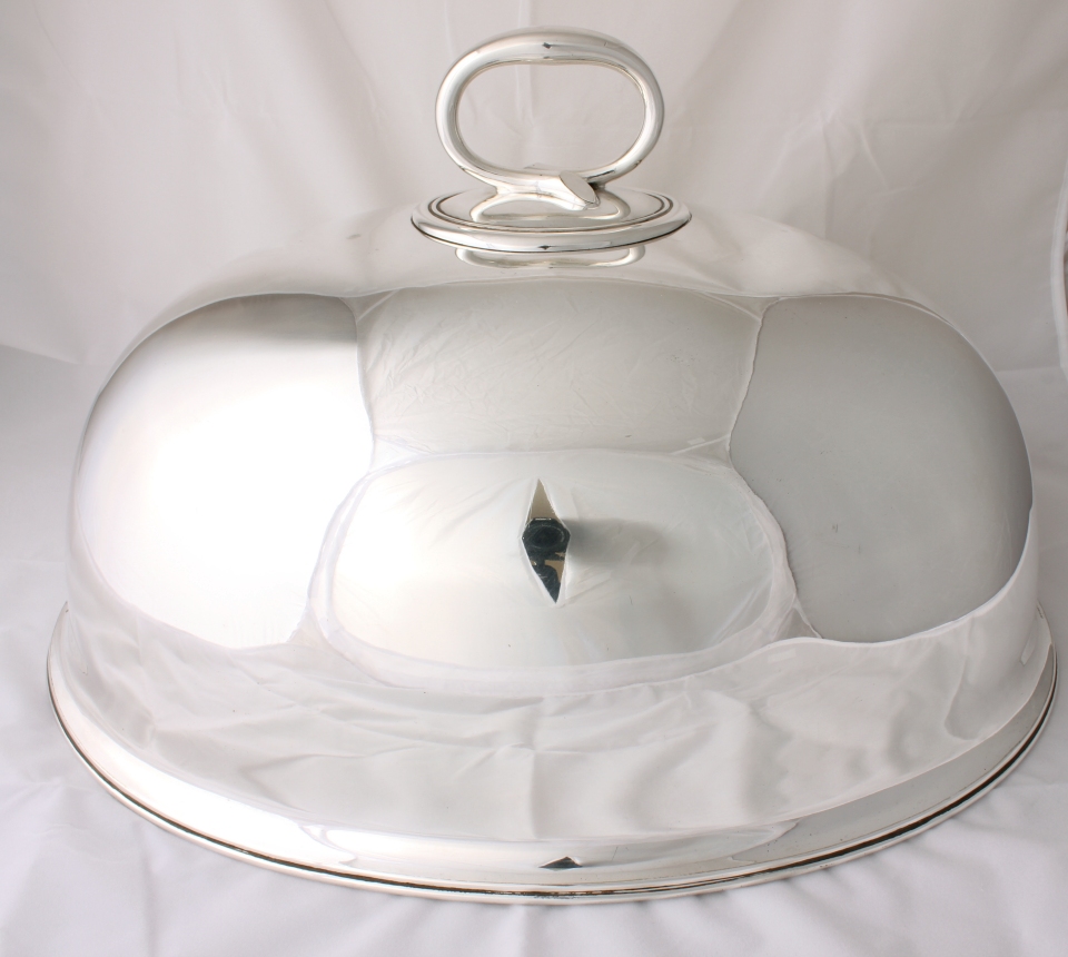 Fabulous X Large Antique Silver Plate Meat Food Cover Dome Elkington