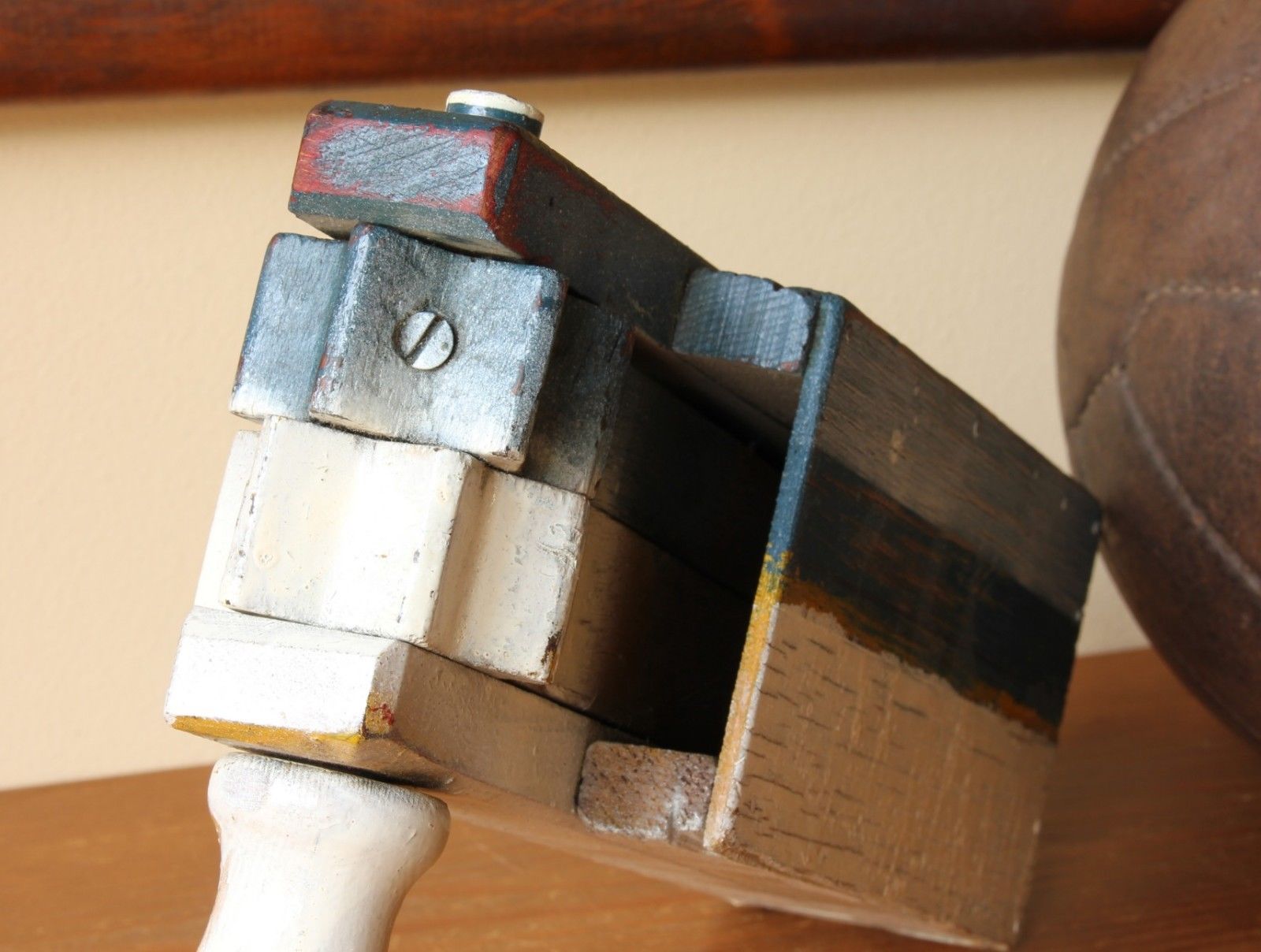 WWII ARP Gas / Football / Soccer Rattle. c1939 Blue & White. W.Clements.