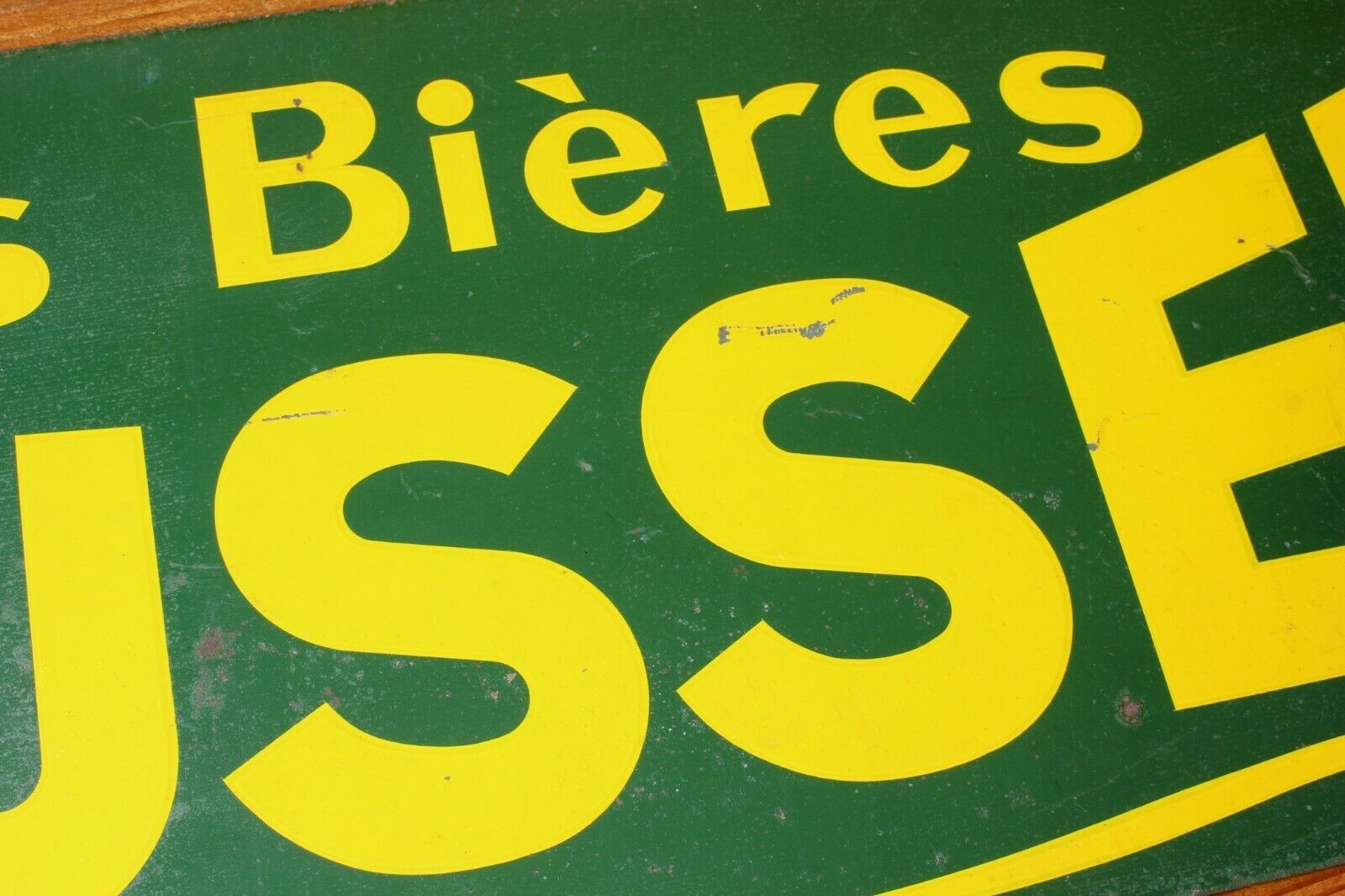 Original French Les Bieres Pousset Metal Sign. Pub Bar Beer Sign.