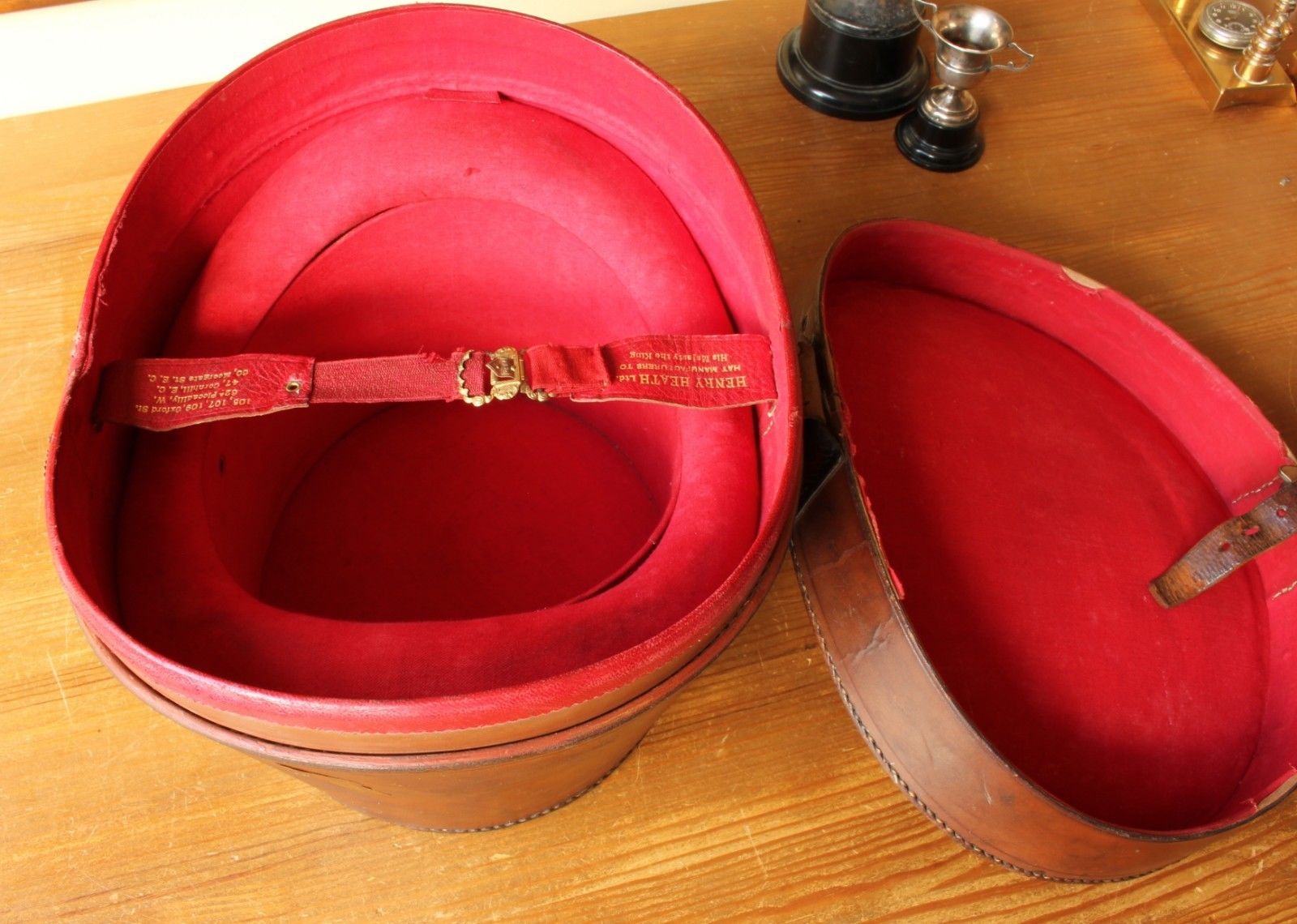Antique Leather Top Hat Case Box. Henry Heath London. Home Decor. Shop