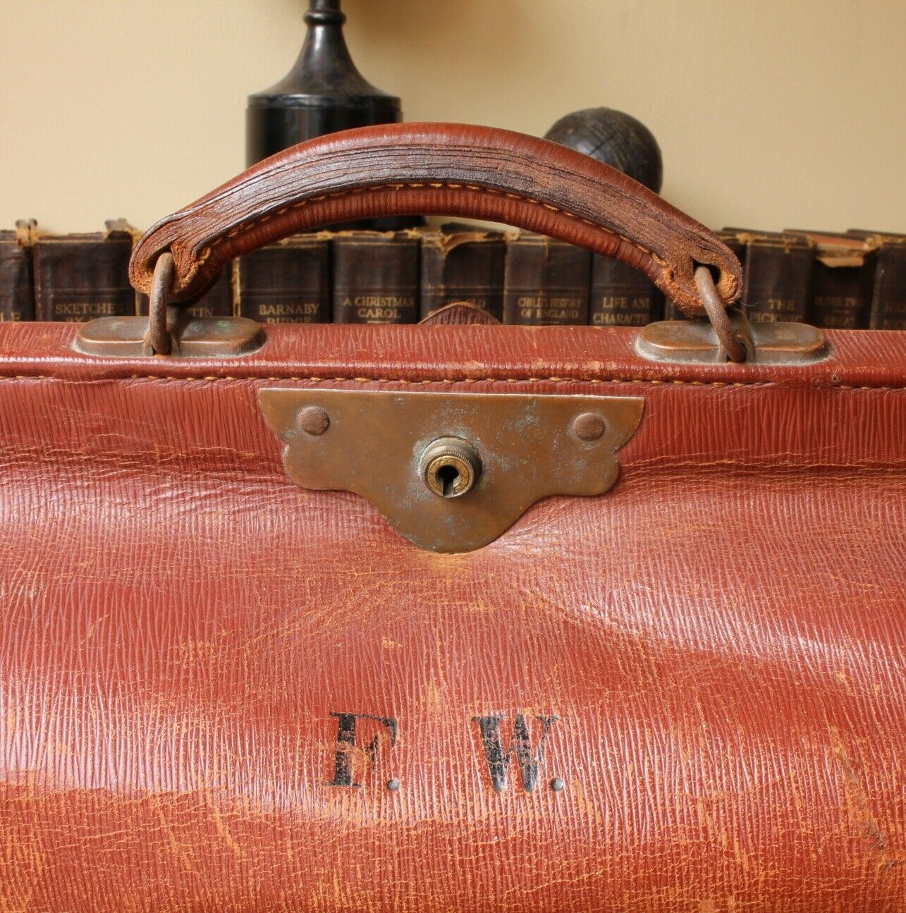 English Leather Cricket Kit Bag. Long Bat Carry Holdall. F.W.