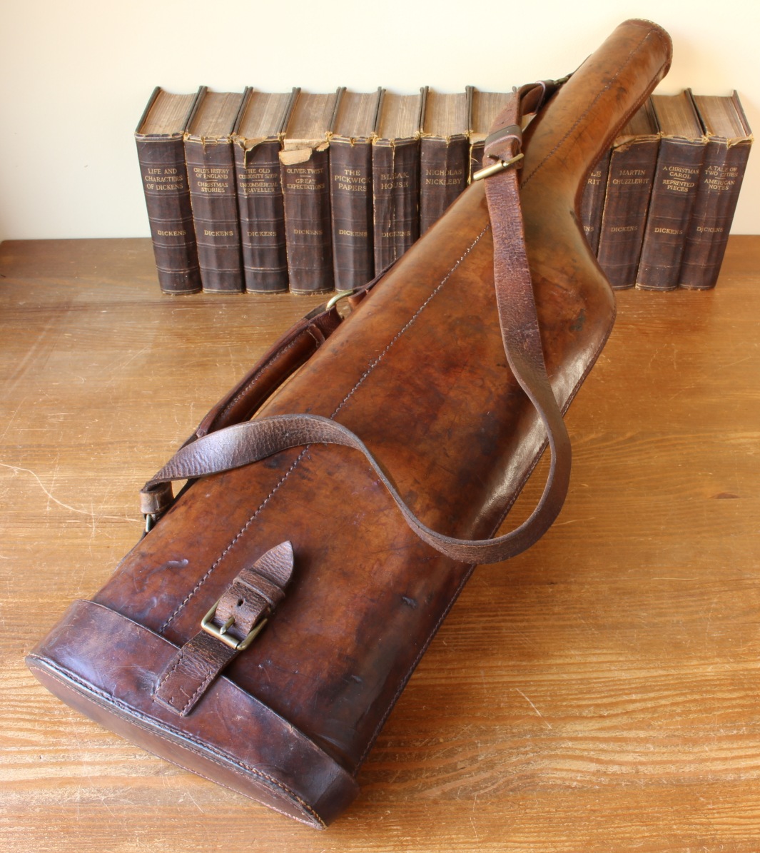Leather Leg of Mutton Shotgun Case / Shooting Gun Carry Bag.